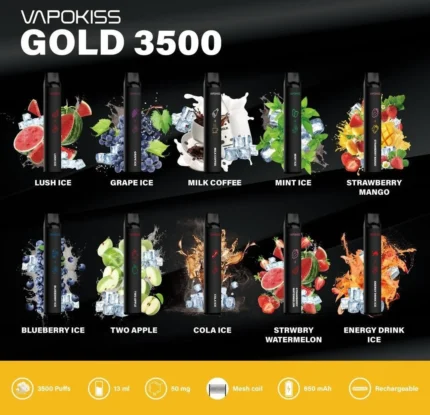 VAPOKISS GOLD 3500 Puffs Disposable Vape
